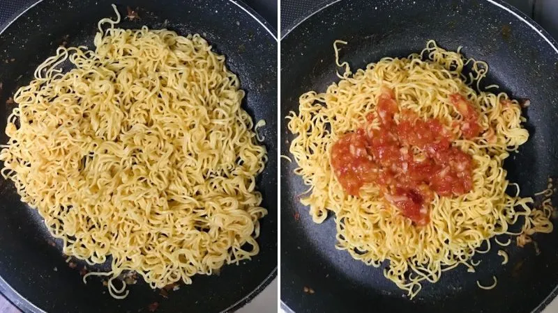 Cách làm mì xào cà chua đơn giản cho buổi sáng