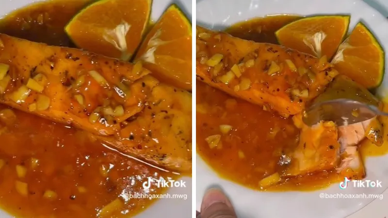 Cách làm món cá hồi sốt cam, thịt cá mềm ngọt vị thơm ngon