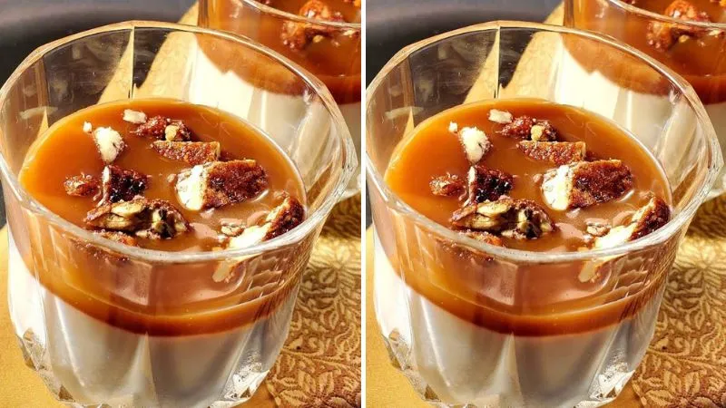 Cách làm panna cotta sốt caramel hạt hồ đào ngon béo khó cưỡng