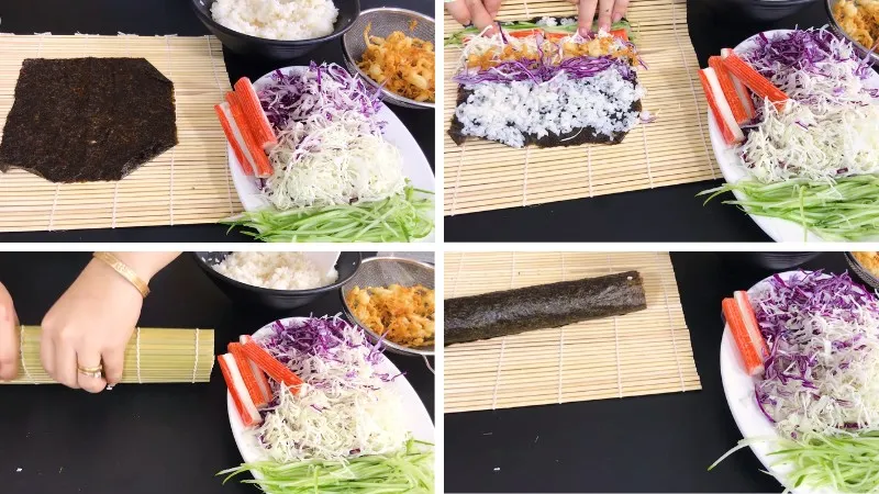 Cách làm sushi thanh cua bắp cải giải ngấy bữa cơm gia đình