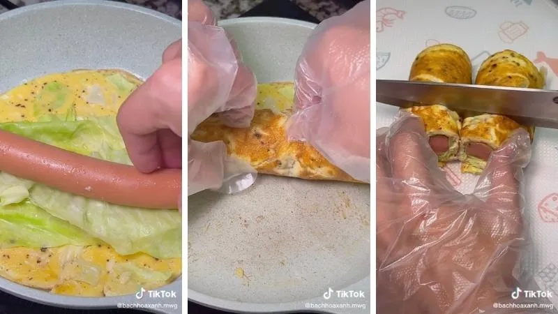 Cách làm trứng cuộn xúc xích thơm, ngon lại đẹp mắt