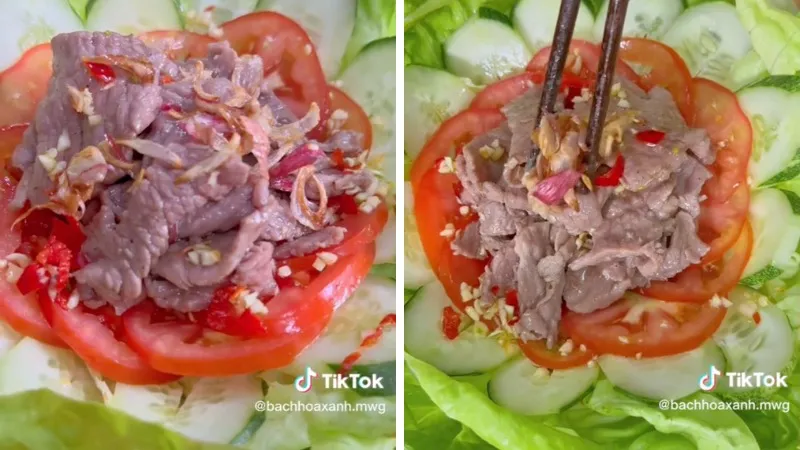 Chống ngấy bữa ăn với Salad trộn thịt bò dễ làm tại nhà